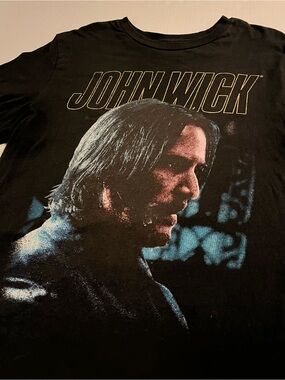 John Wick OFFICIAL Movie Promo T-Shirt LARGE Black Keanu Reeves DVD Action Film